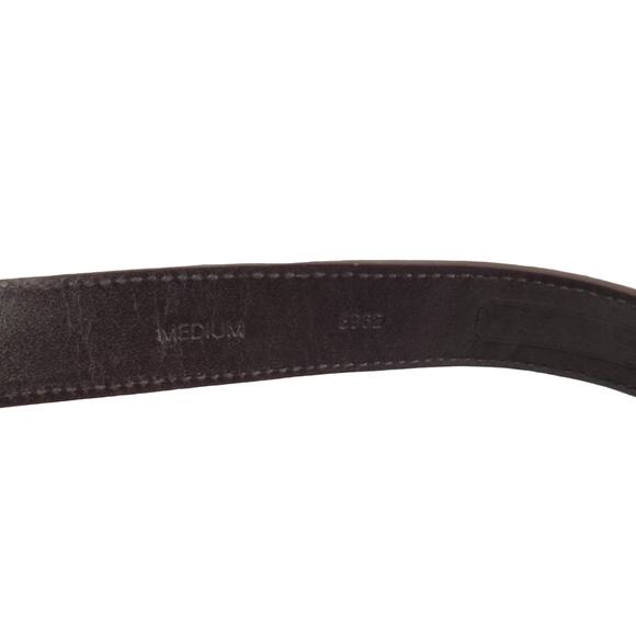 Coach Red White Stripe Coach Creed Tab Leather Belt Size Medium - Picture 4 of 4